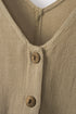 Button V Neck Romper With Belt